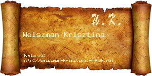 Weiszman Krisztina névjegykártya